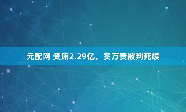 元配网 受贿2.29亿，窦万贵被判死缓