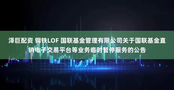 泽巨配资 钢铁LOF 国联基金管理有限公司关于国联基金直销电子交易平台等业务临时暂停服务的公告